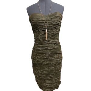 Daisy Brand Y2K green ruched mini dress